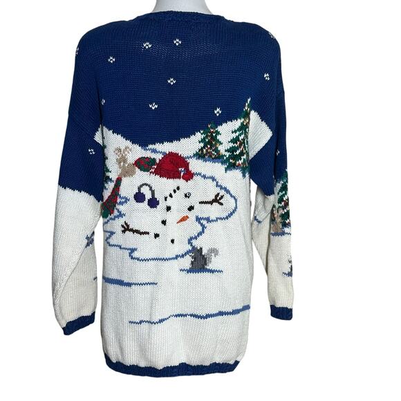 Vintage Signatures by Northern Isles Snowman Hand Knitted Sweater Sz L - Picture 2 of 15